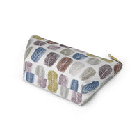 Watercolor Leaf Stamp Accessory Pouch w T-bottom in Purple